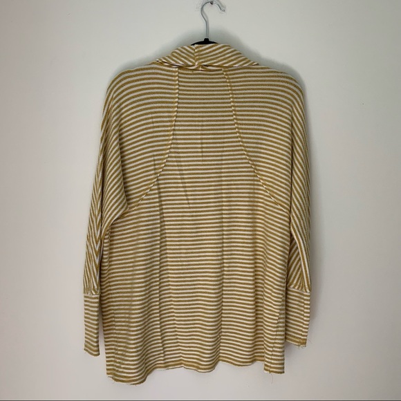 Saturday Sunday Anthropologie yellow cowl neck striped wrap top XS - Picture 5 of 6